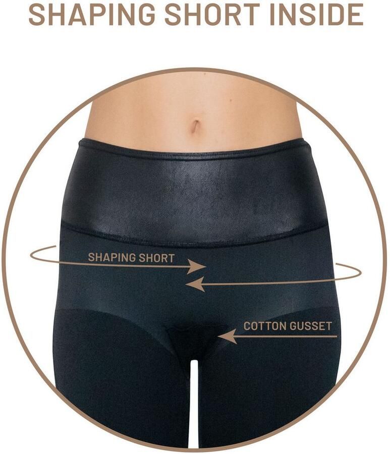 Magic Body Fashion Legging Leather Look Legging hoog getailleerd ontwerp geen voorste middennaad - Foto 3