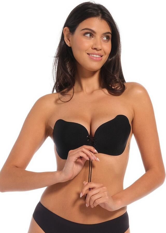 MAGIC Bodyfashion voorgevormde strapless push-up plak bh Va-Va-Voom zwart - Foto 8