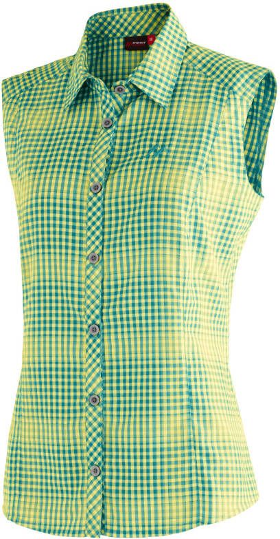 Maier Sports Functionele blouse Paloma Geruite mouwloze blouse voor wandelen reizen en vrije tijd
