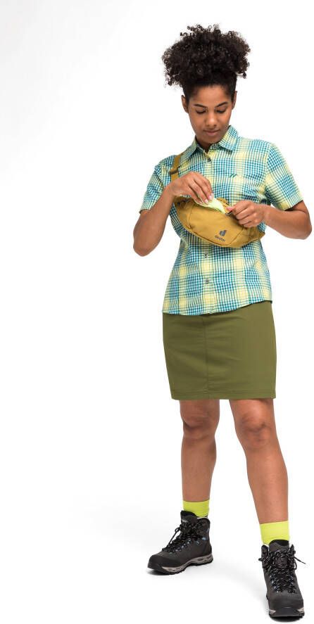 Maier Sports Functionele blouse Philina Geruite blouse met korte mouwen voor wandelen reizen en vrije tijd