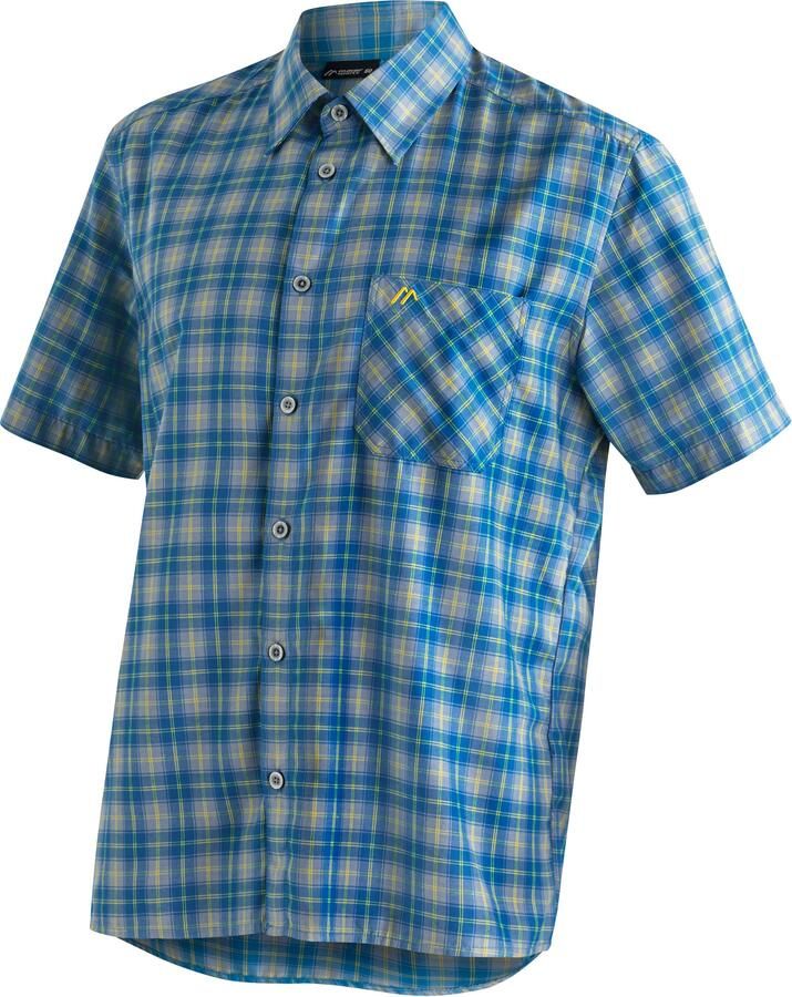 Maier Sports Functioneel shirt Mauro Geruite overhemd met korte mouwen voor wandelen reizen en vrije tijd - Foto 4