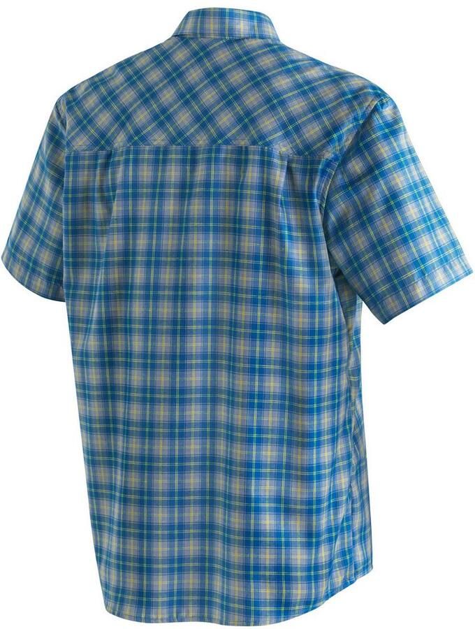 Maier Sports Functioneel shirt Mauro Geruite overhemd met korte mouwen voor wandelen reizen en vrije tijd