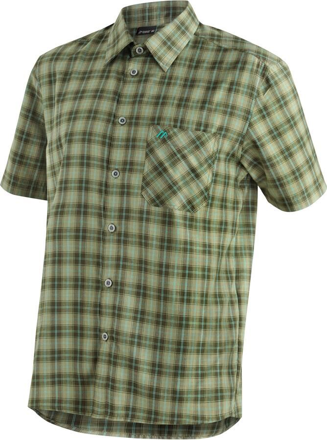 Maier Sports Functioneel shirt Mauro Geruite overhemd met korte mouwen voor wandelen reizen en vrije tijd - Foto 4