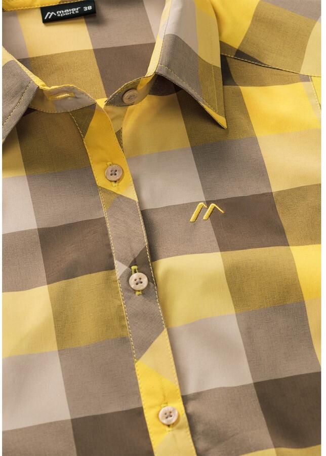 Maier Sports Functionele blouse Sana sleeveless mouwloze damesblouse ademende geruite blouse