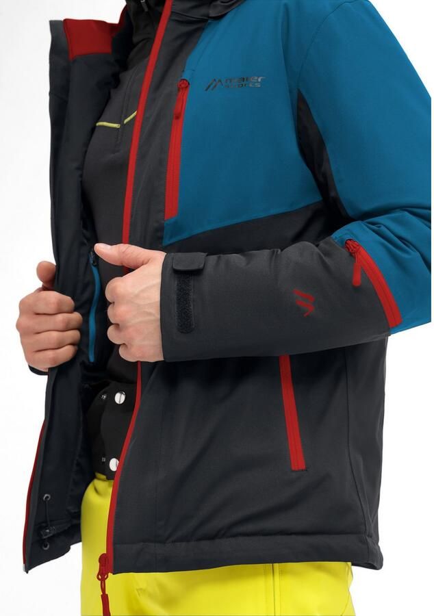 Maier Sports Ski-jack MONZABON M 2.0 Heren winterjack waterdicht 3 ritszakken en capuchon regular fit - Foto 2