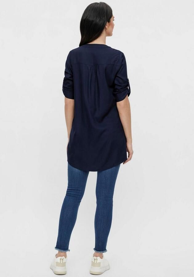 Mamalicious zwangerschaps- en voedingstuniek MLMERCY met ceintuur donkerblauw Dames Viscose Ronde hals XL - Foto 2