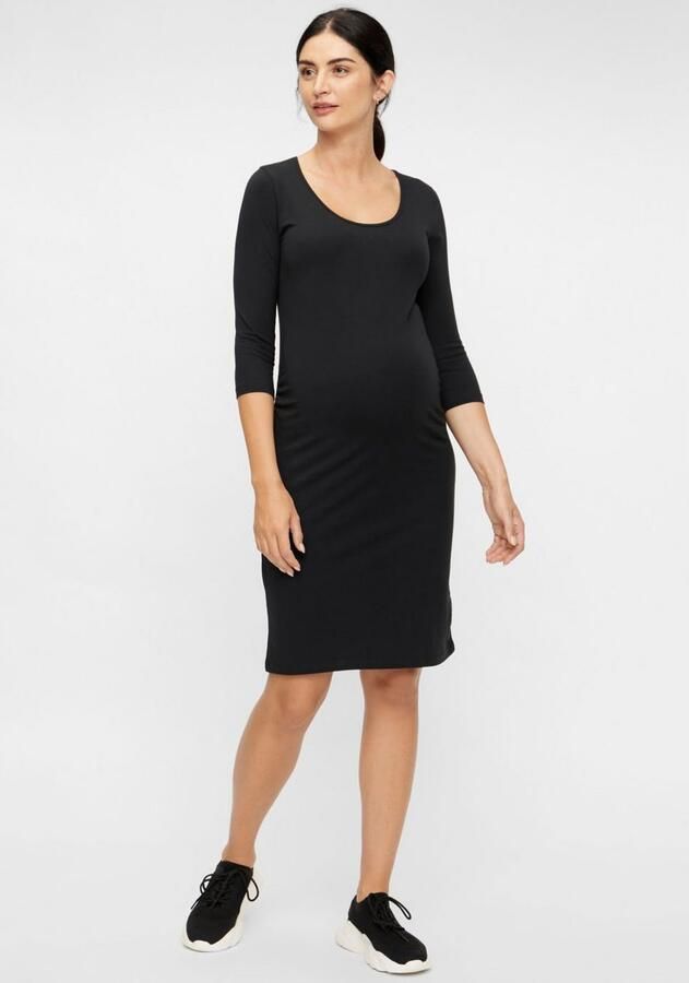 Mamalicious zwangerschapsjurk LEA met biologisch katoen zwart Effen XL - Foto 3