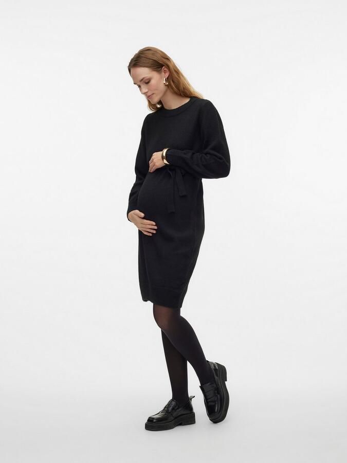 Mamalicious zwangerschapsjurk MLNEWANNE Zwart Dames Polyester Ronde hals XXL - Foto 4
