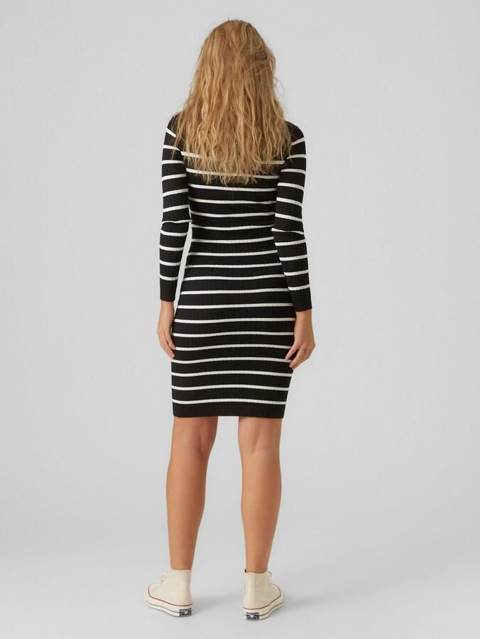 Mamalicious gestreepte zwangerschapsjurk MLNEWSIV zwart wit Dames Viscose Ronde hals XXL - Foto 6