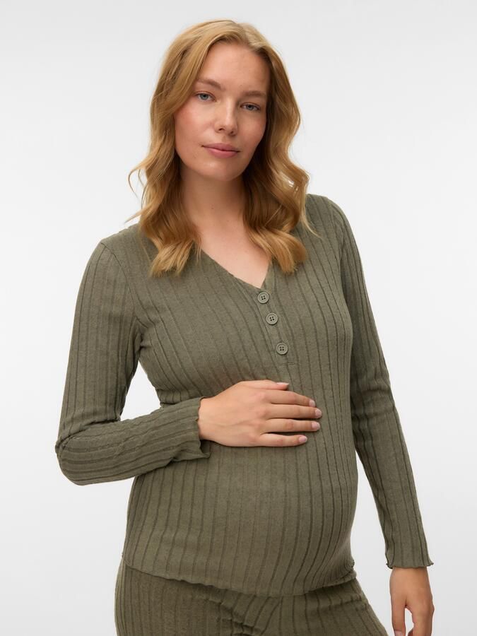 Mamalicious Shirt met V-hals MLFELIZIA LIA LS JRS TOP 2F NOOS - Foto 6