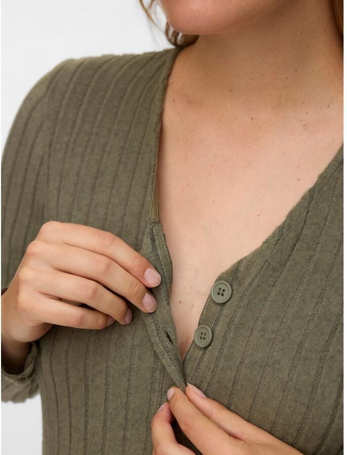 Mamalicious Shirt met V-hals MLFELIZIA LIA LS JRS TOP 2F NOOS