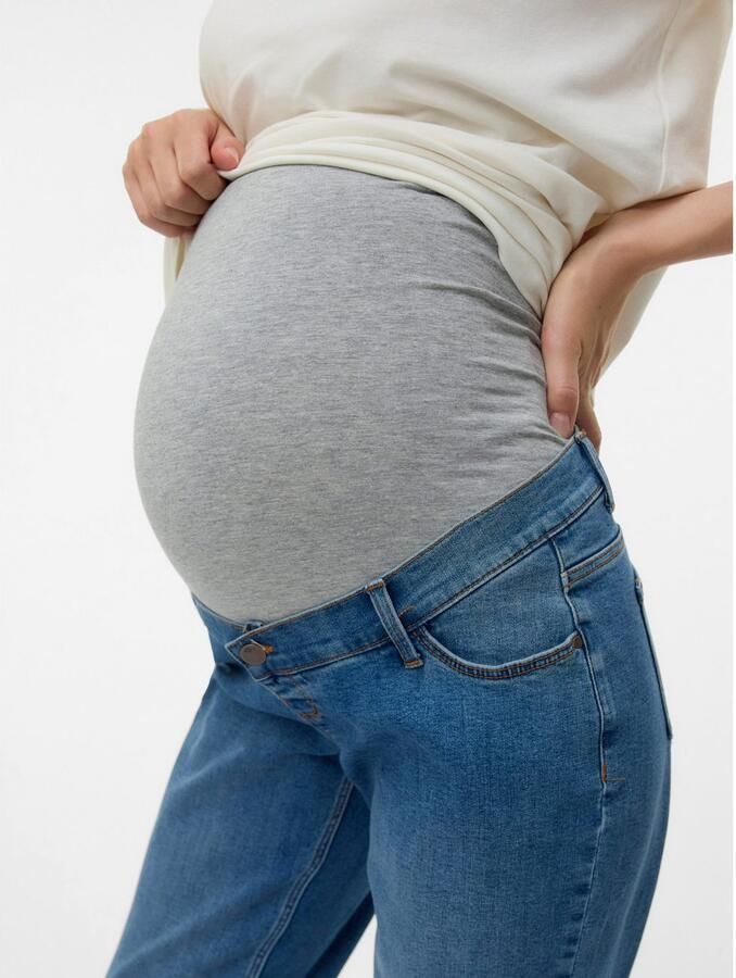MAMALICIOUS high waist zwangerschapskleding slim fit jeans medium blue denim - Foto 2
