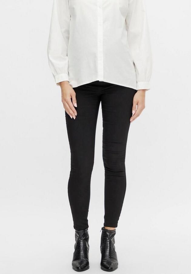 Mamalicious skinny zwangerschapsjeans MLLUCY zwart Dames Viscose Effen XL - Foto 5
