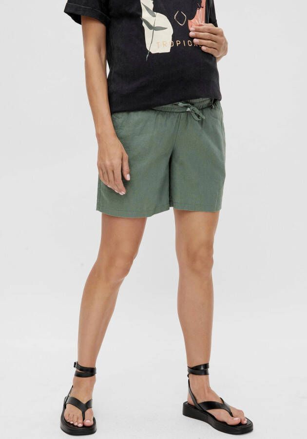 MAMALICIOUS regular fit korte zwangerschapsbroek MLBEACH groen