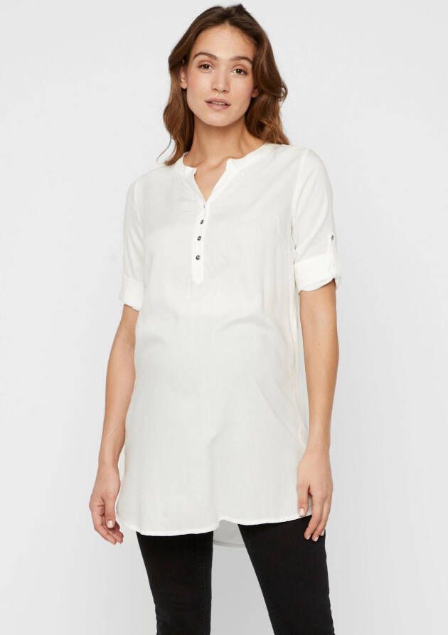 Mamalicious zwangerschaps- en voedingstuniek MLMERCY met ceintuur wit Dames Viscose Ronde hals XL