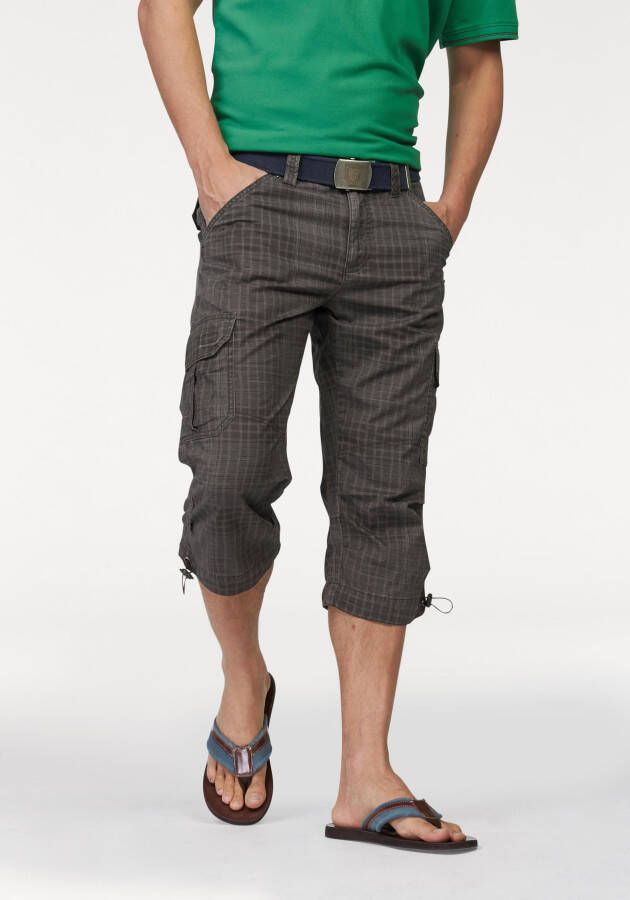 Man's World Cargobermuda in 3 4-lengte met een trendy ruitmotief