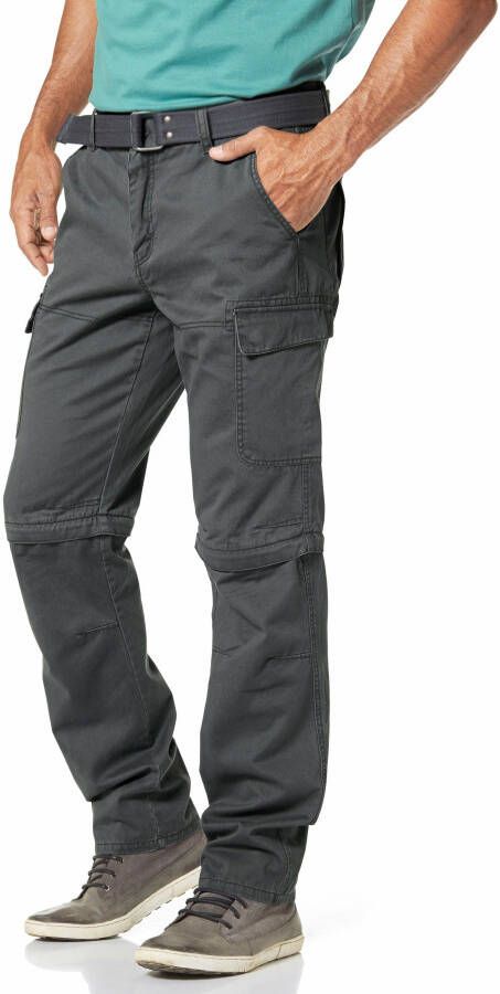 Man's World Cargobroek met zip-offfunctie (set Met riem)