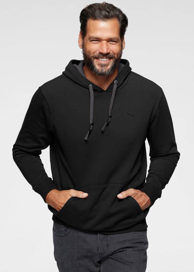 Man's World Hoodie lange mouwen losse pasvorm effen met capuchon