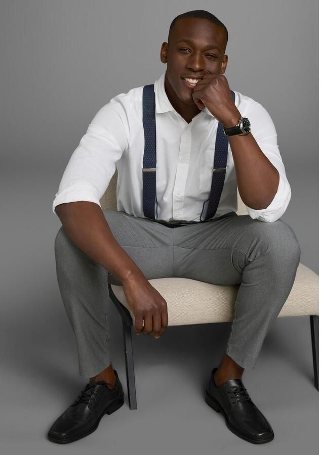 Man's World Bretels in comfortabele breedte & extra lengte tot 130 cm nieuwe kleur jeansblauw - Foto 3