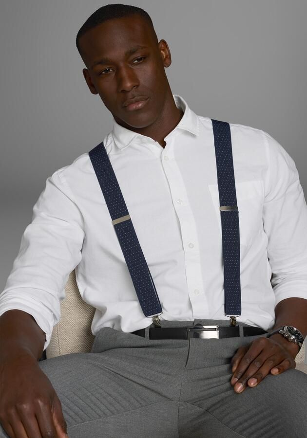 Man's World Bretels in comfortabele breedte & extra lengte tot 130 cm nieuwe kleur jeansblauw - Foto 6