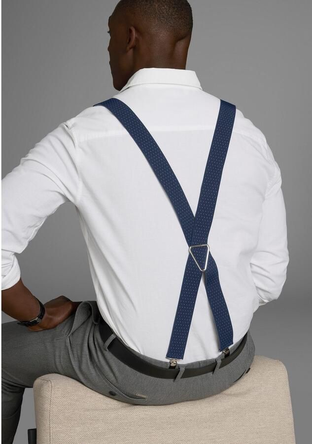 Man's World Bretels in comfortabele breedte & extra lengte tot 130 cm nieuwe kleur jeansblauw