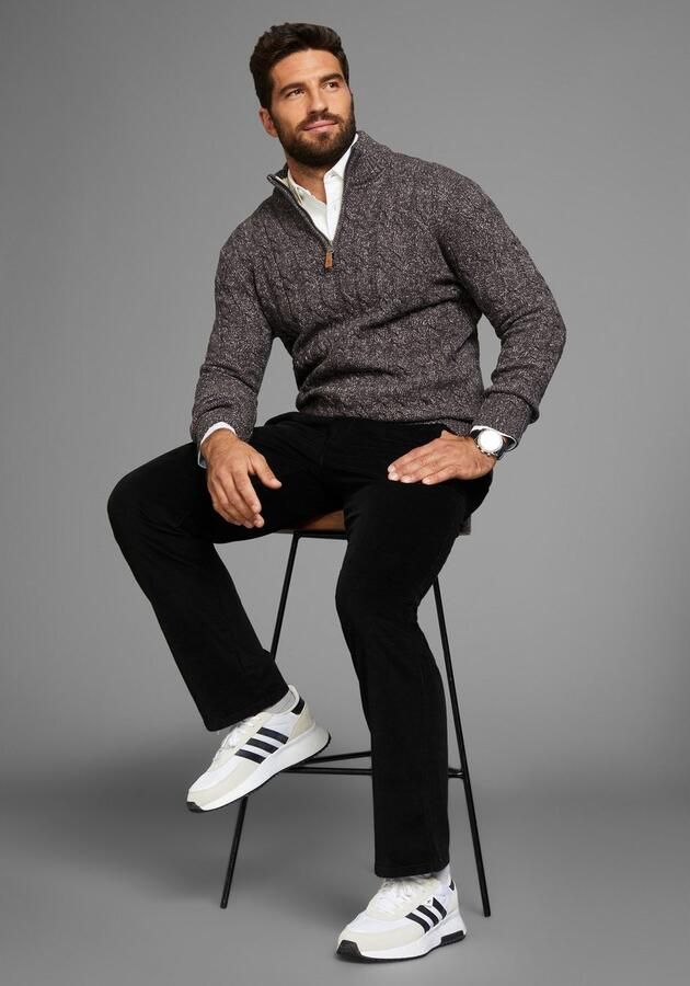 Man's World Broek met elastische band Van cord met stretchband - Foto 4