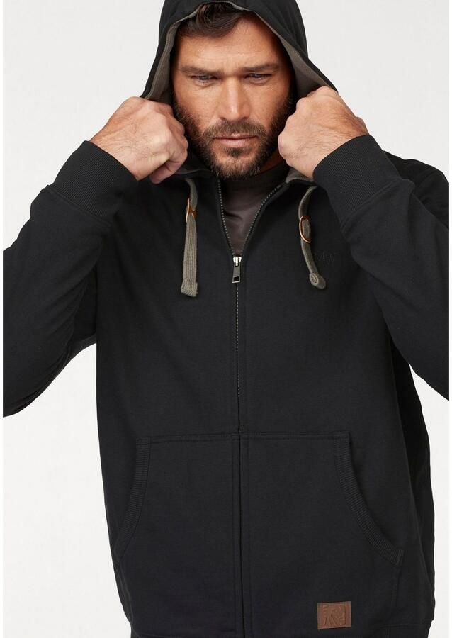 Man's World Capuchonsweatvest met contrastkleurige voering