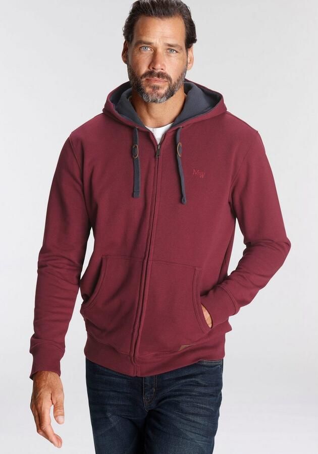 Man's World Capuchonsweatvest met contrastkleurige voering - Foto 3