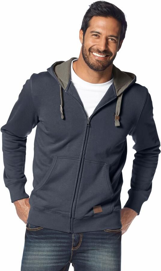 Man's World Capuchonsweatvest met contrastkleurige voering - Foto 12