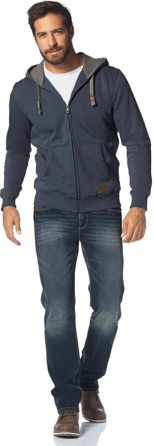 Man's World Capuchonsweatvest met contrastkleurige voering - Foto 11