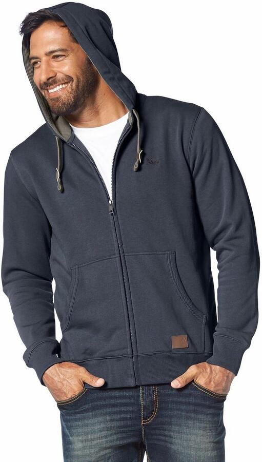 Man's World Capuchonsweatvest met contrastkleurige voering - Foto 8