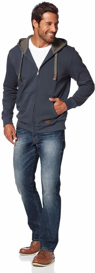 Man's World Capuchonsweatvest met contrastkleurige voering - Foto 10