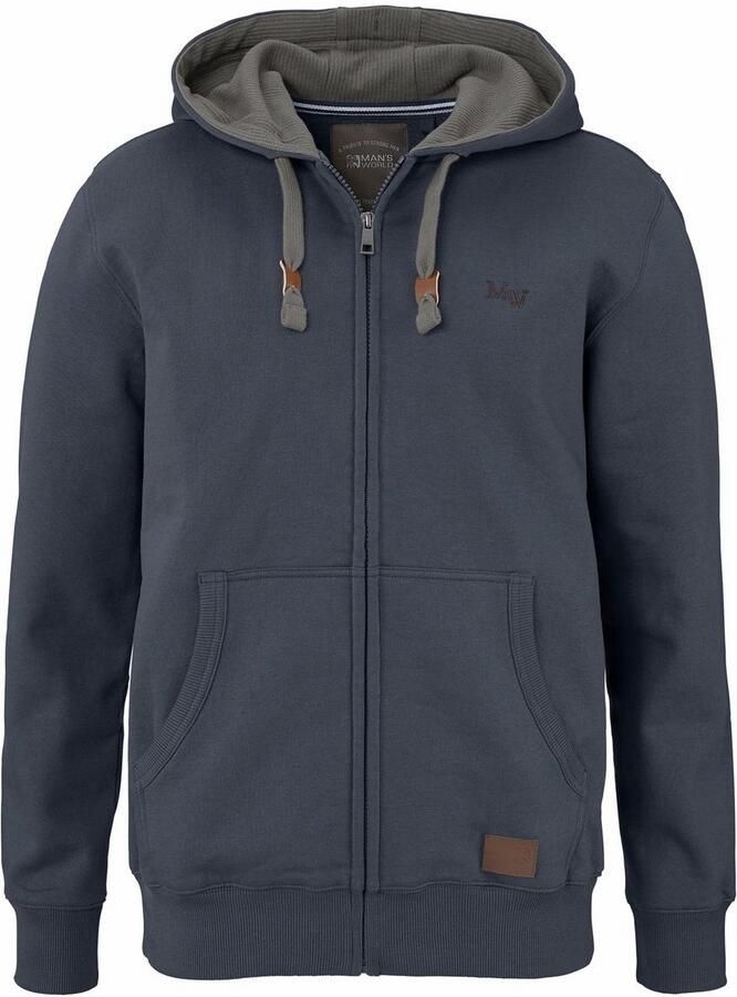 Man's World Capuchonsweatvest met contrastkleurige voering