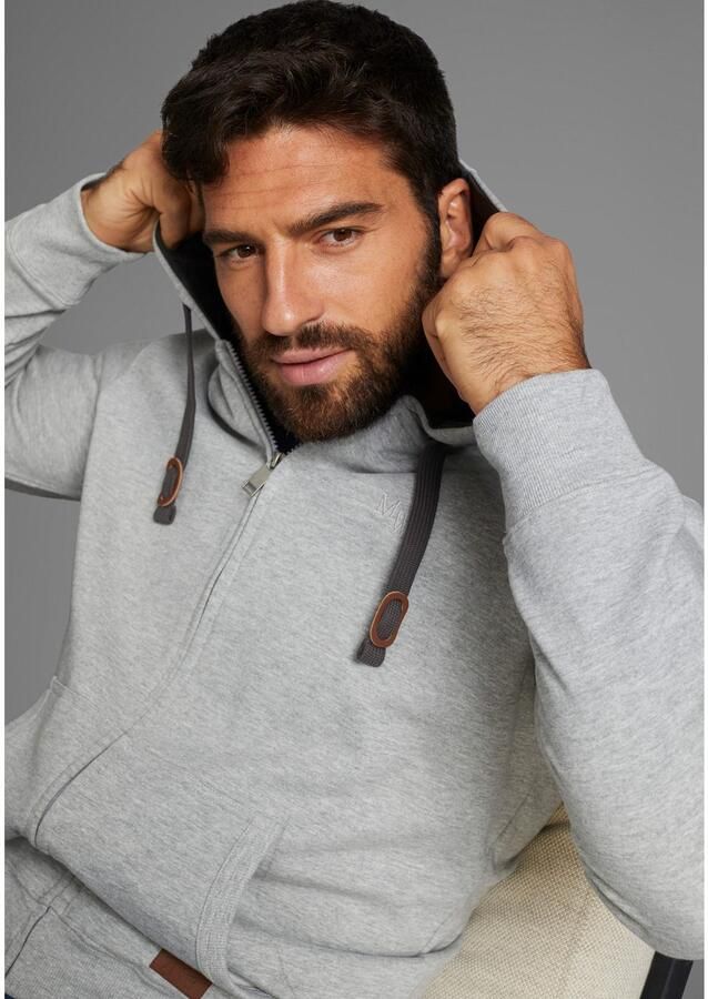 Man's World Capuchonsweatvest met contrastkleurige voering