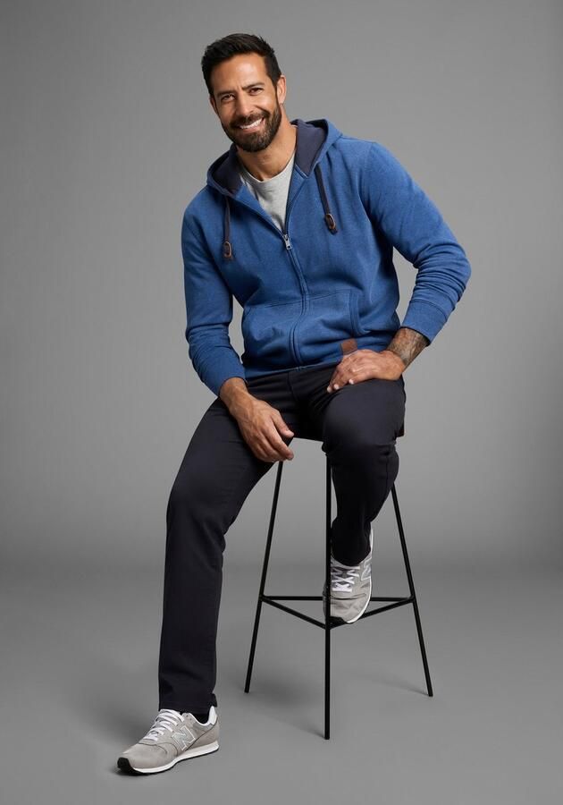 Man's World Capuchonsweatvest met contrastkleurige voering - Foto 3