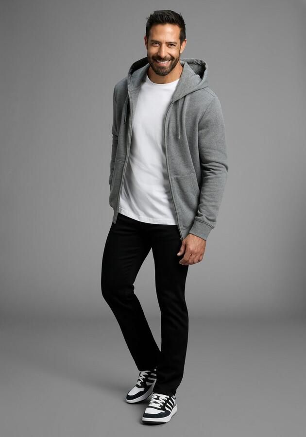 Man's World Capuchonsweatvest met zakken - Foto 3