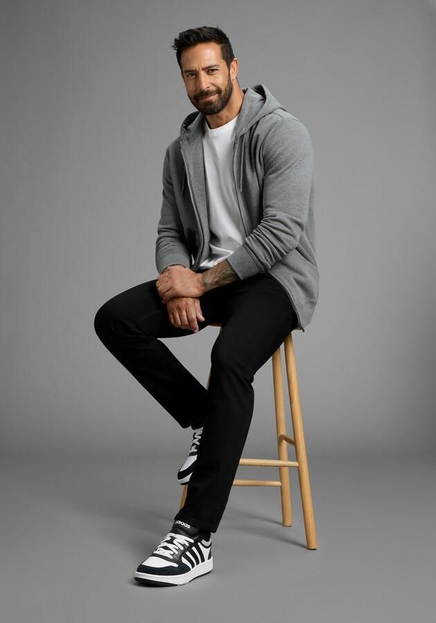 Man's World Capuchonsweatvest met zakken - Foto 4