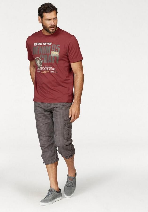 Man's World Cargobermuda in 3 4-lengte met een trendy ruitmotief - Foto 4