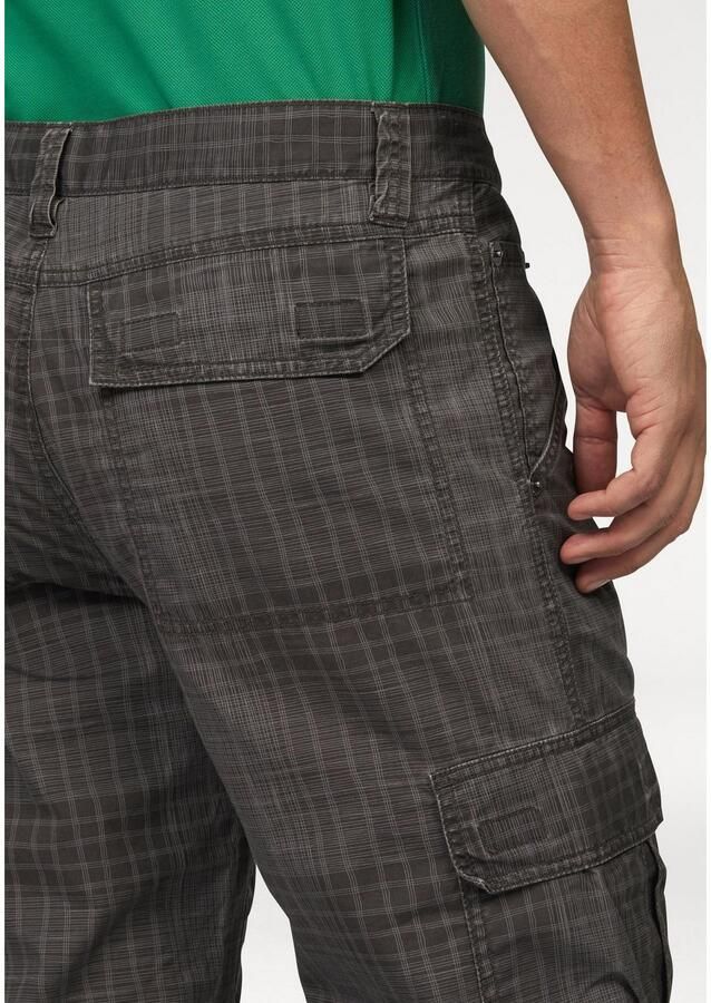 Man's World Cargobermuda in 3 4-lengte met een trendy ruitmotief