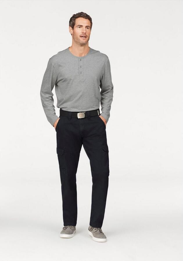 Man's World Cargobroek met opgestikte zakken - Foto 4