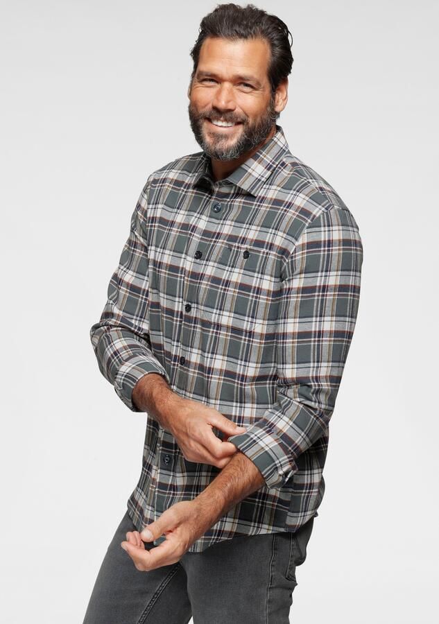 Man's World Flanellen overhemd Modieus motief met grote ruiten - Foto 6