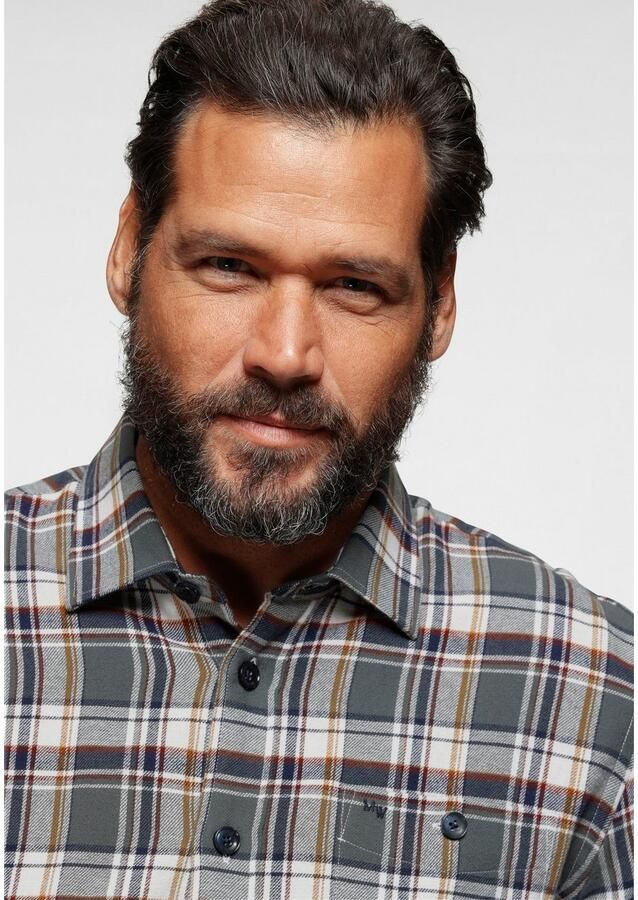 Man's World Flanellen overhemd Modieus motief met grote ruiten - Foto 3