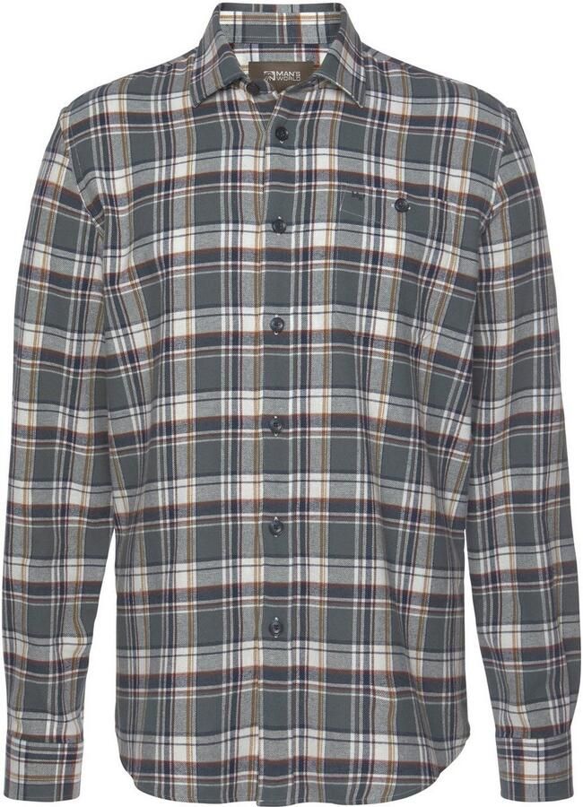 Man's World Flanellen overhemd Modieus motief met grote ruiten