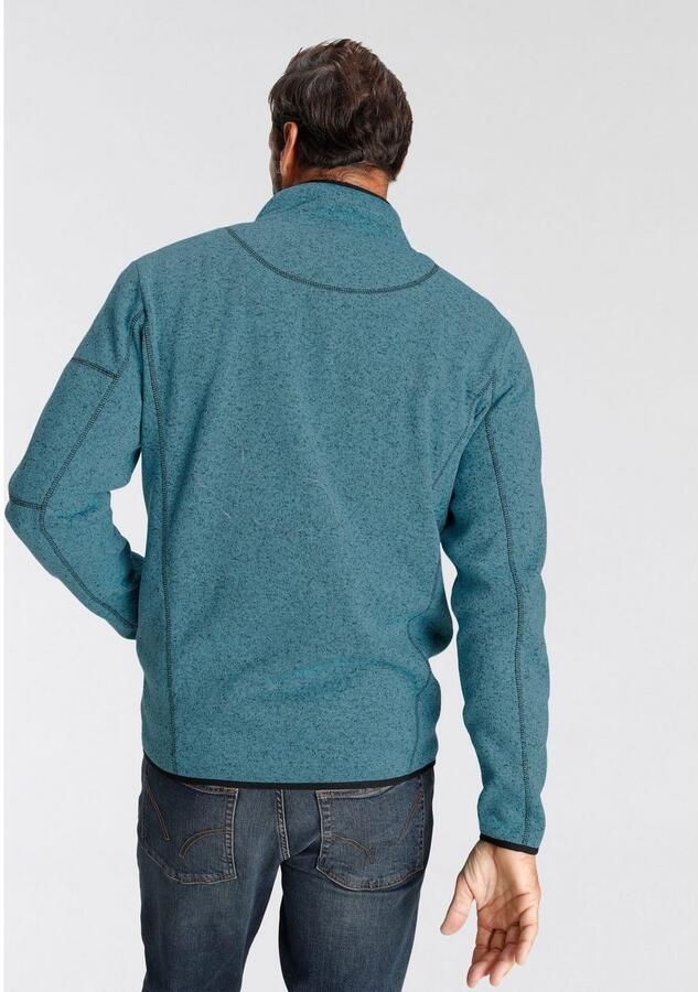 Man's World Gebreid fleecejack voor de tussenseizoen met ritszakken met opstaande kraag - Foto 4