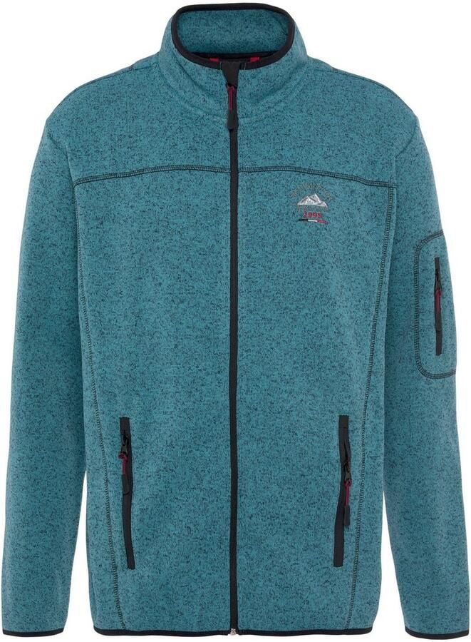 Man's World Gebreid fleecejack voor de tussenseizoen met ritszakken met opstaande kraag