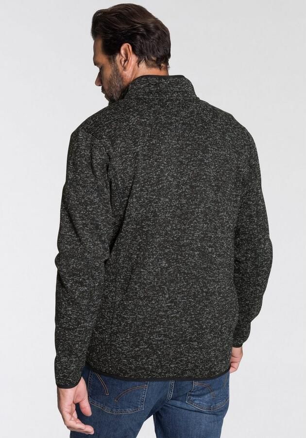 Man's World Gebreid fleecejack voor de tussenseizoen met ritszakken met opstaande kraag - Foto 6