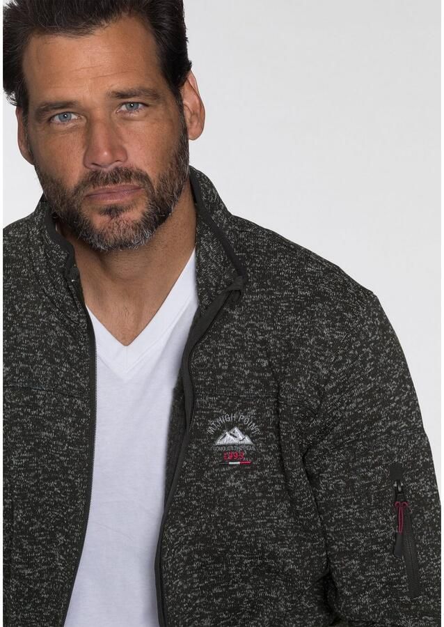 Man's World Gebreid fleecejack voor de tussenseizoen met ritszakken met opstaande kraag - Foto 3