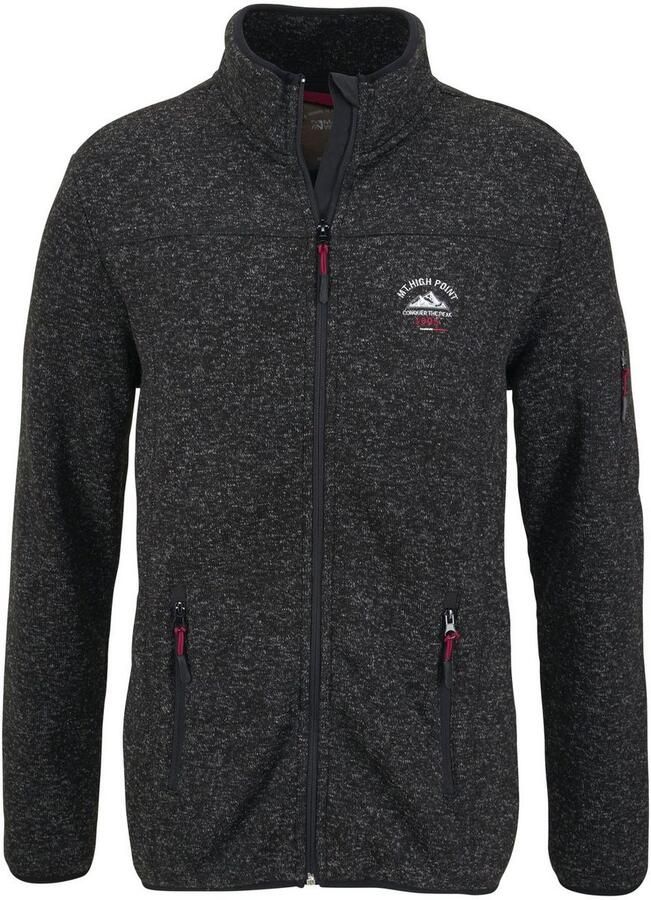 Man's World Gebreid fleecejack voor de tussenseizoen met ritszakken met opstaande kraag - Foto 2