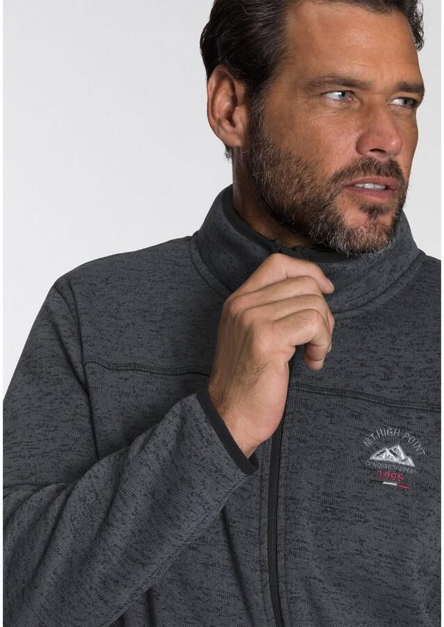 Man's World Gebreid fleecejack voor de tussenseizoen met ritszakken met opstaande kraag - Foto 2