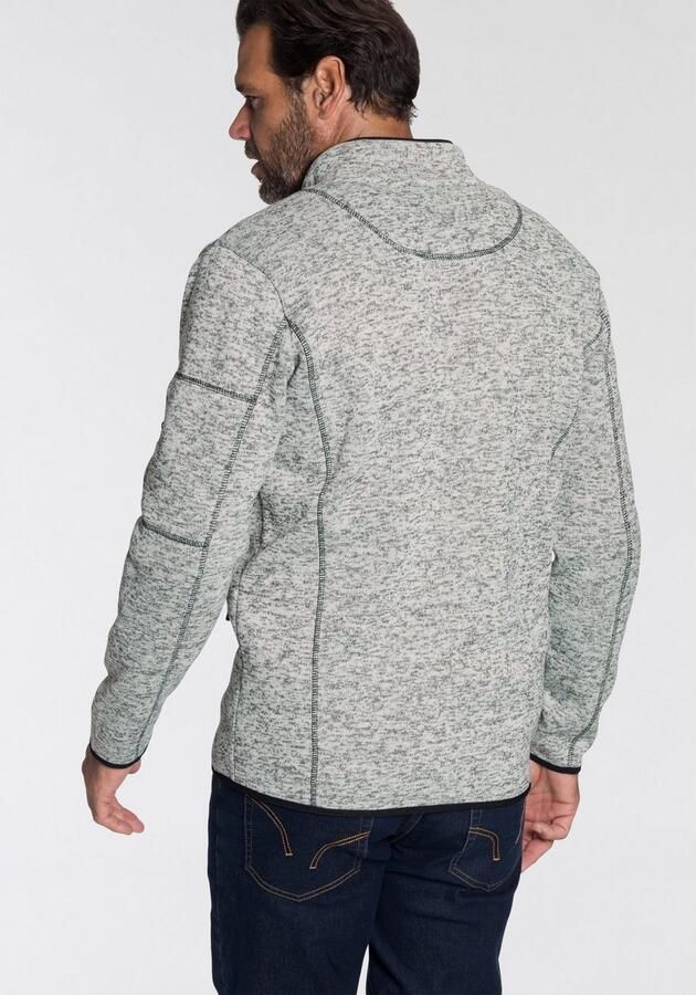 Man's World Gebreid fleecejack voor de tussenseizoen met ritszakken met opstaande kraag - Foto 6